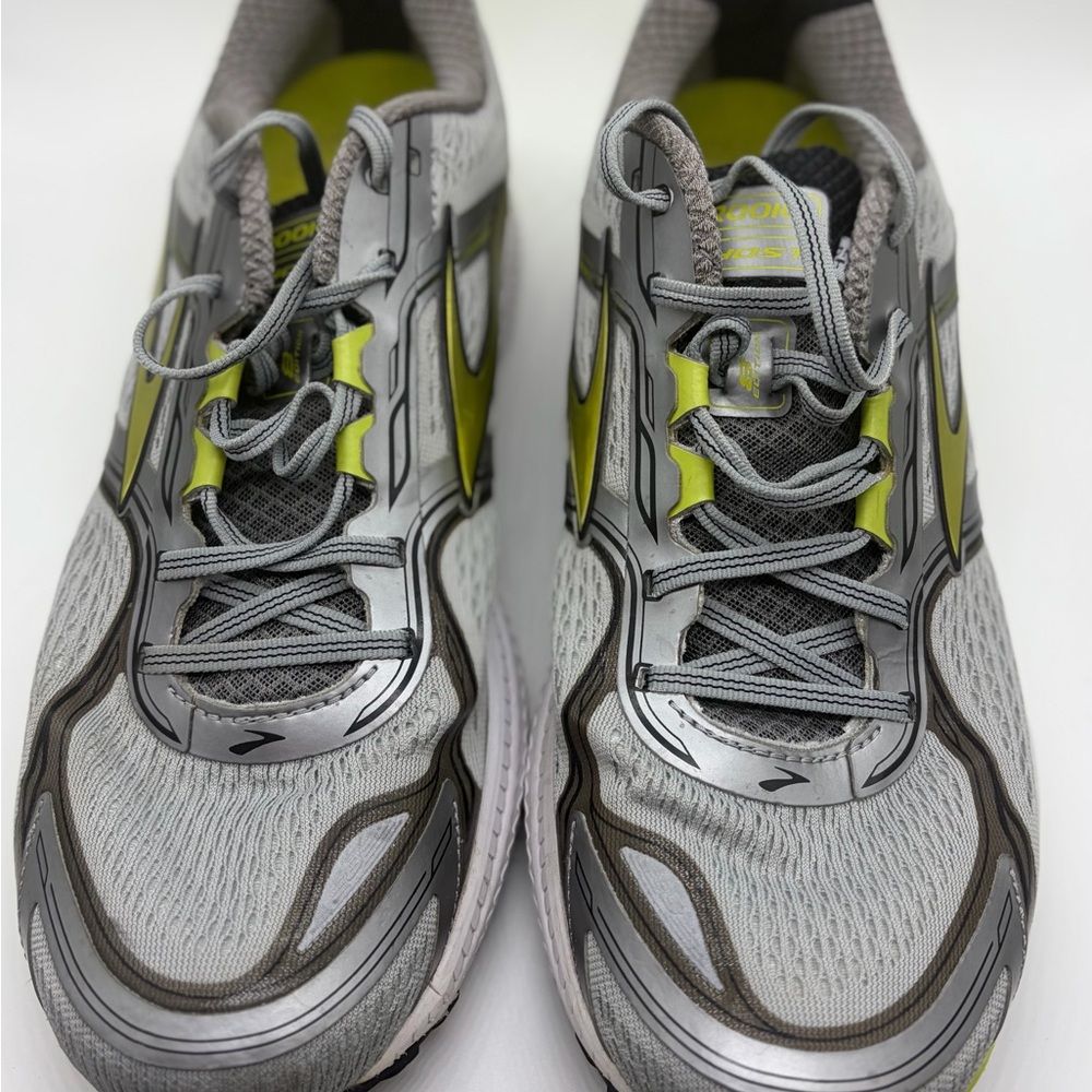 Brooks Ghost 8 Running Shoes, Gray & Lime‎ Green, Men's Size 13 - Picture 2 of 8